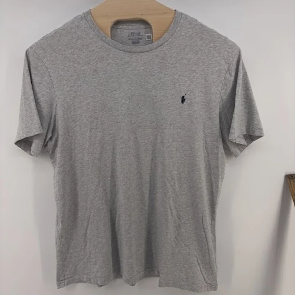 Polo Ralph Lauren Shirt Mens XLT Gray‎ Short Sleeve Crew Neck Casual Blue Pony